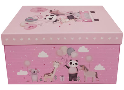 Baby Pink Keepsake Box With Lid- Baby Girl Keepsake Box