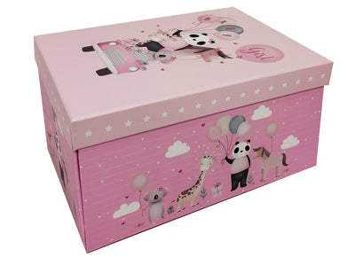 Baby Pink Keepsake Box With Lid- Baby Girl Keepsake Box