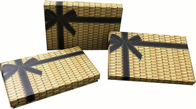 Wicker Printed Gift Box- 3Pcs