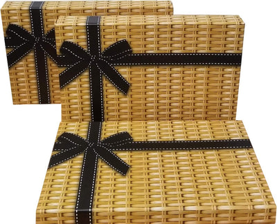 Wicker Printed Gift Box- 3Pcs