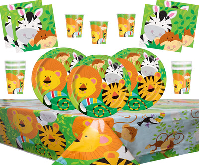 Jungle Animal Party Supplies - 16 Guests