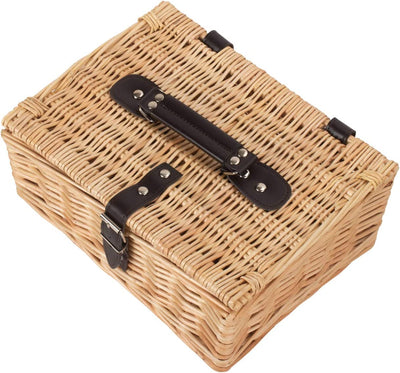 Traditional Wicker Storage Basket with Lid and Lock - 12 Inch